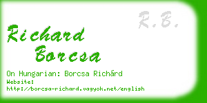 richard borcsa business card
